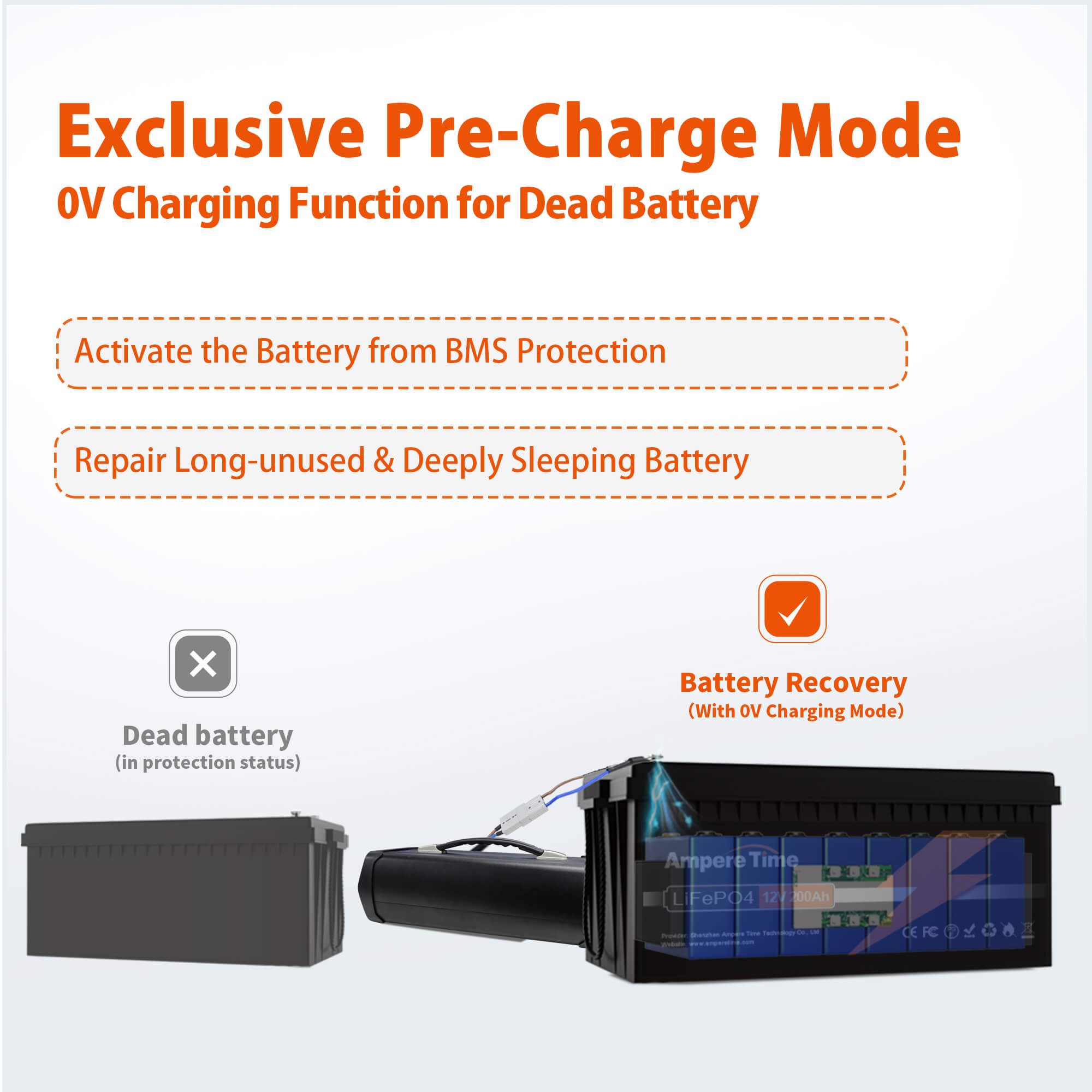 Ampere Time 14.6V Dedicated LiFePO4 Batteries Charger,40A Large Output Current with Multi-Stage Charging Ampere Time