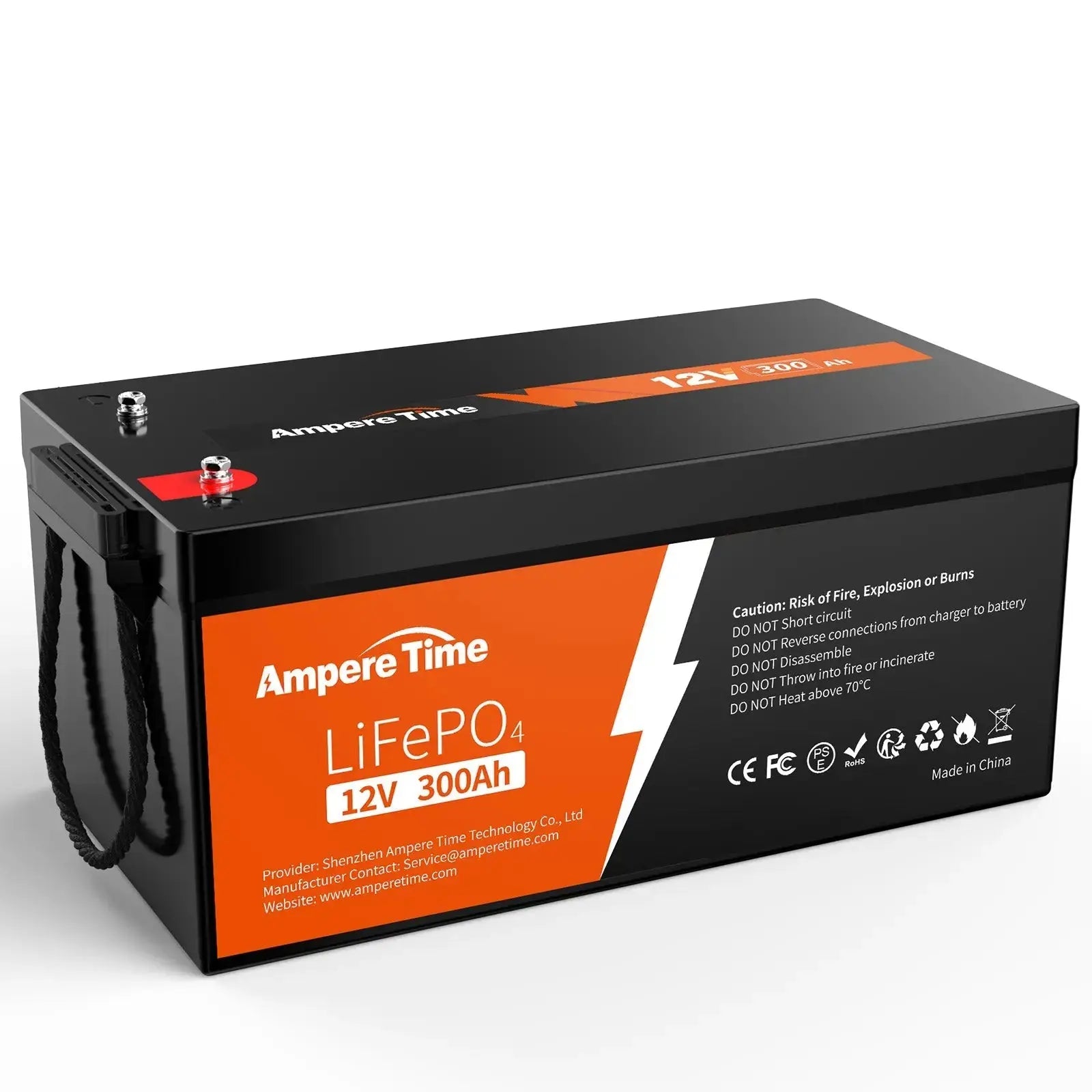 ✅Like New✅ Ampere Time 12V 300Ah, 3840Wh LiFePO4 Battery & Built in 200A BMS Ampere Time